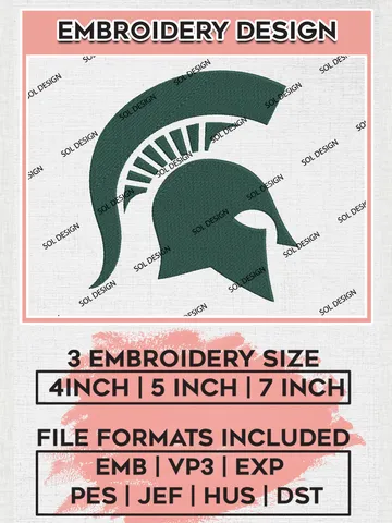 Michigan State Spartans Logo Machine Embroidery Design, NCAA Michigan State Spartans Embroidery Design Design files, NCAA Embroidery Designs, NCAA Machine Embroidery Designs, Digital Download $6.99