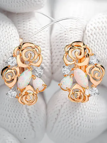 Earrings Silver gold plated 925 assay value with opal $125.00