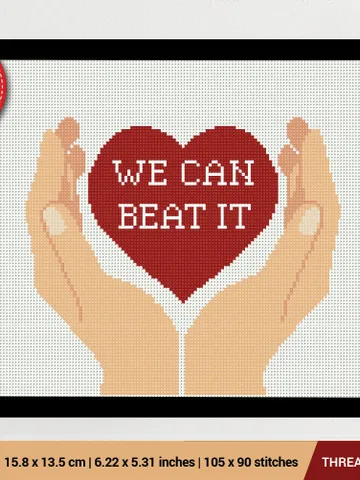 We can beat it Cross stitch pattern | Embroidery Pattern | Instant Download | Embroidery Designs $5.37