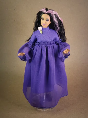 Handmade purple maxi dress for 1/6 scale fashion female dolls $32.00