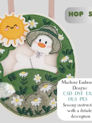 ITH Goose Handbag Embroidery Design & Play Guide PDF, Felt Bird Purse Pattern for Kids, 5x7 Hoop Toy File