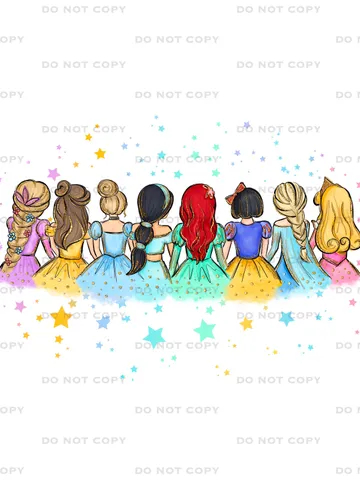 All princess Watercolor Princess PNG, Princess clipart png, Family vacation clipart, Family vacation png, Family trip, All princess design $4.20
