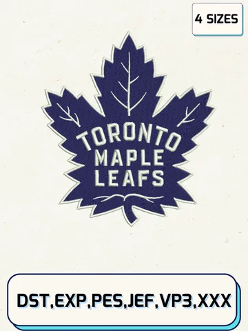 Toronto Maple Leafs Embroidery Design Files, NHL Logos Embroidery Designs, Machine Embroidery Files, 4 Sizes
