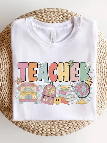Teacher PNG-Back to School Sublimation Digital Design Download-groovy teacher png, educator png, retro sublimation, hippie png designs $3.34