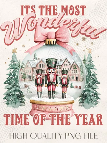 Nutcracker Friends Snow Globe PNG, Pink Christmas PNG, Coquette png, Pink bow png, Pink Christmas PNG sublimation, Coquette Christmas png $4.74