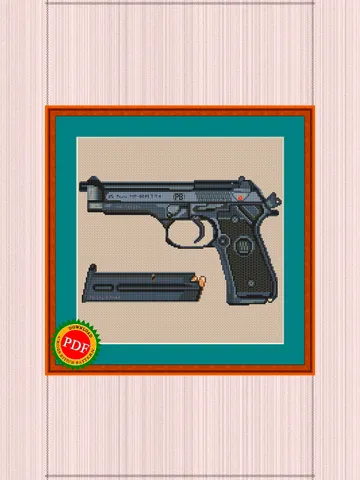 Pistol Cross Stitch Pattern | Beretta M9 $6.00
