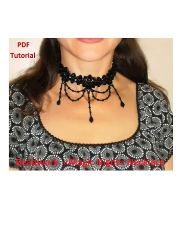 Tutorial «Magic Night» Necklace, beaded Necklace, Beading Tutorial, Beadwork Tutorial $6.00