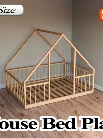 Montessori House Bed Plan, Full Size, PDF, DIY $14.95