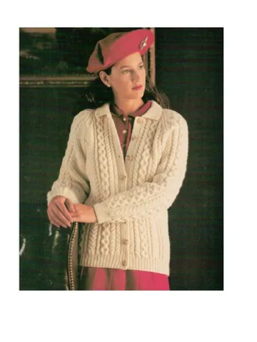 Aran cardigan, knitting cardigan, women cardigan, easy cardigan pdf $6.68