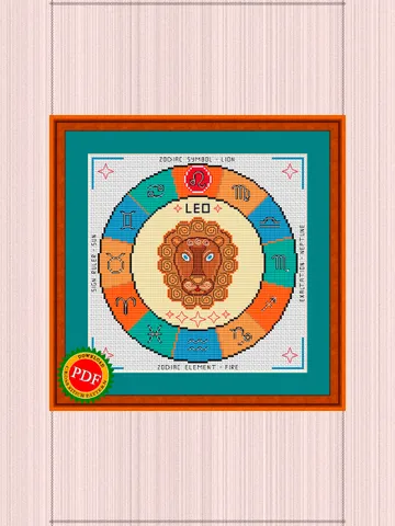 Leo Cross Stitch Pattern | Leo Zodiac Sign $4.00