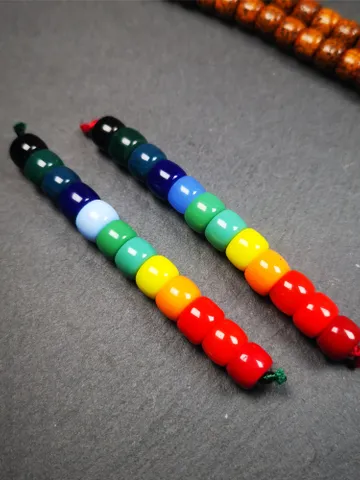 Gandhanra 1 Set of 2 Strings Sherpa Glaze Beads,Marker Beads for Mala / Necklace,Prayer Beads Accessories,0.3&quot; × 0.24&quot; $29.99
