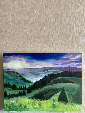"Горный пейзаж" картина маслом на холсте 30*40 $40.00