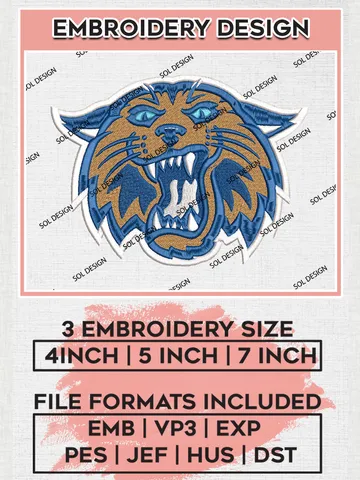 Villanova Wildcats Embroidery Designs, NCAA Logo Machine Embroidery Files, NCAA Villanova Wildcats Logo, NCAA Embroidery Designs, Machine Embroidery Designs, Digital Download $6.99