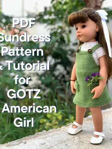 PDF Knitting Pattern Tutorial Sundress for Gotz doll (19"/50 cm), American Girl, eng $3.81