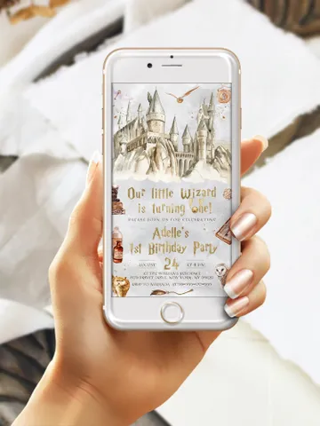 The Chosen One Invitation; Wizard Birthday Party; Magic School 1st Birthday Invitation Template; Editable Wizarding World Invitation; W8 $12.78