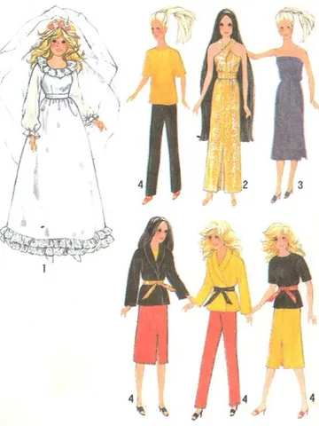 Copy Simplicity 9194 Vintage Barbie Sewing Pattern Wardrobe Clothes for Dolls 11-1/2" - 12-1/2" Digital Download PDF $2.50