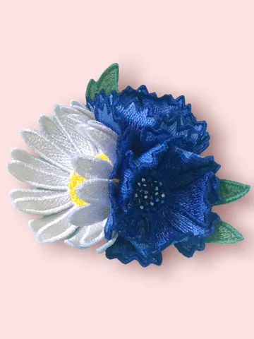 Free Standling Lace Wildflowers Daisy Cornflower Flower FSL Embroidery pattern flower motif 3D floral digital embroidery pattern $6.93