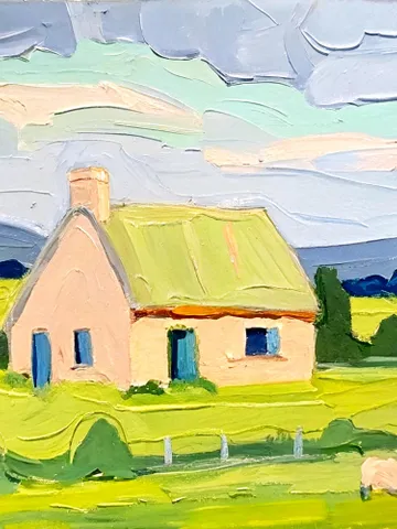 Original Oil Painting Irish Cottage Original Art Ireland Painting Landscape Impasto Oil Painting Impressionist Art Gift by ArtProkopaloSv $180.00