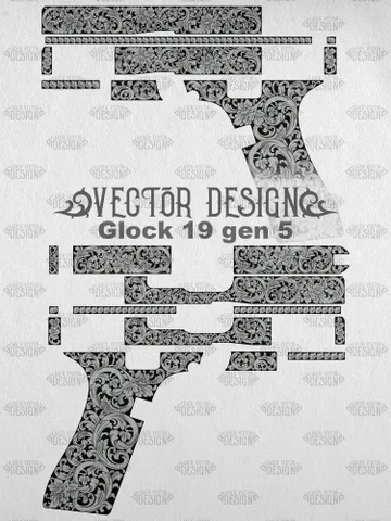 VECTOR DESIGN Glock 19 gen 5 Scrollwork no skulls $100.00