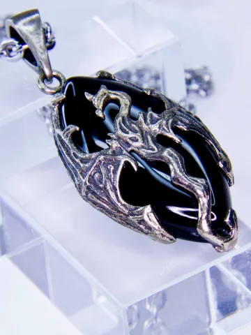 Large soaring dragon Acatosh / Elder Scrolls Inspired Pendant / Skyrim dragon pendant / GeekJewelryManWorkshop $65.00