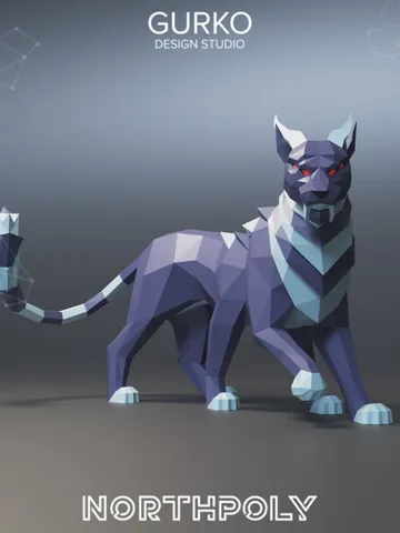Chimera Cat Papercraft, Cat, Digital Template, PDF Download, Gurko, Low Poly, Pepakura, Origami Sculpture, Paper Party Decoration, DIY Gift $25.00