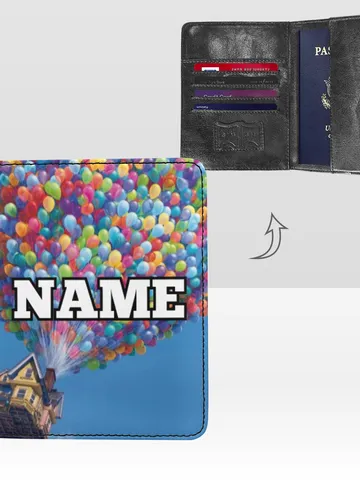 Up Balloons Passport Cover Custom NAME, Passport Holder High-Grade Microfiber Leather $36.00