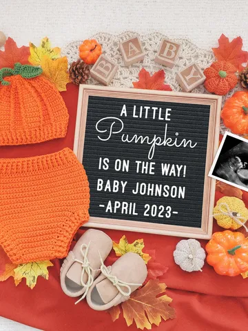 Pregnancy Announcement Digital, Fall Baby Announcement Digital, A Little Pumpkin Baby Announcement Editable Digital Template $7.00