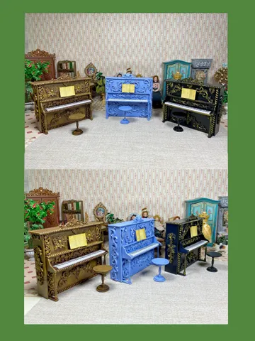 Dollhouse Piano. 1:12. Handcrafted. Miniature dollhouse.