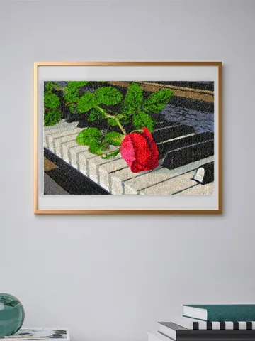 PhotoStitch Rose on piano machine embroidery designs digital embroidery pattern PhotoStitch Machine embroidery motif rose embroidery pattern $9.24