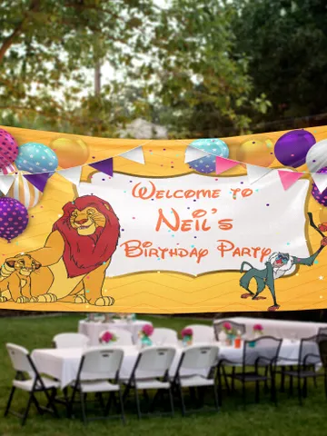 The Lion King Birthday Banner Personalized Party Backdrop Decoration ikban51 $52.99