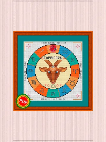 Capricorn Cross Stitch Pattern | Capricorn Zodiac Sign $4.00