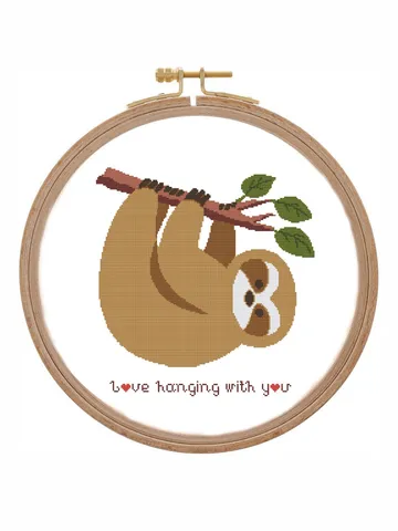 Valentine cross stitch pattern funny Sloth cross stitch modern Nerd cross stitch chart Simple big PDF pattern Funny saying cross stitch $4.00