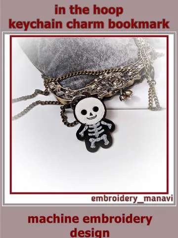Bonesy Boo – Halloween ITH Felt Skeleton Charm – In the Hoop Embroidery Project by Embroidery Manavi 05 $3.50