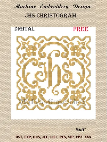 JHS Christogram embroidery design - Free $0.00
