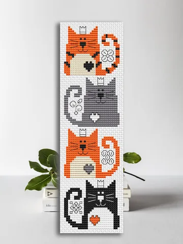 Cute Cats cross stitch bookmark pattern