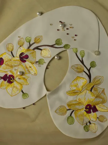 Machine embroidery design for collar “Orchids” $10.39