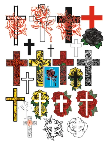 Floral cross svg, Cross bundle svg, Faith cross svg, Roses and cross svg, Flower cross svg $1.45