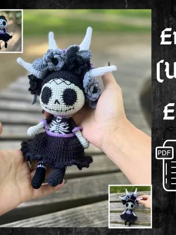 PDF Crochet Catherine Skull Girl Pattern in Eng Halloween Pattern Crochet Monster Doll Crochet Pattern Catrina la Calavera patrón en español $11.00