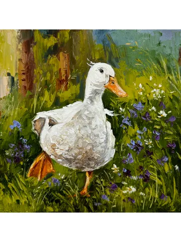 Goose oil painting, goose original art $85.00
