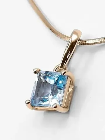 Pendant with topaz, 6x6mm, pendant, silver 925, $79.00