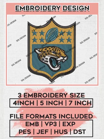 Jacksonville Jaguars Logo Embroidery Designs, NFL Jaguars, NFL Embroidery Designs, NFL Jacksonville Jaguars Machine Embroidery Design, Digital Download