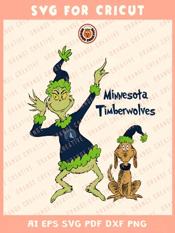 NBA Minnesota Timberwolves x Grinch Svg Files, Grinch Svg Designs, NBA Minnesota Timberwolves Team SVG for cricut, Basketball Team Svg Files for Cricut, Png, Dxf, Digital Download