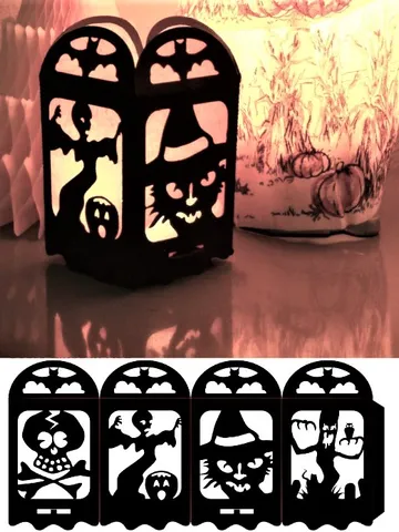 Digital Template Cnc Router Files Cnc Halloween Lamp Files for Wood Laser Cut Pattern $7.50