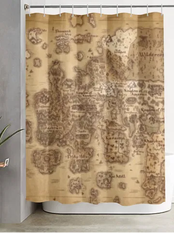 OSRS map of Gielinor Shower Curtain $48.00
