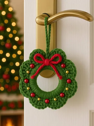 Crochet Wreath Pattern - Easy Christmas Tree Decoration & Ornament PDF for Beginners - Holiday Craft DIY $5.40