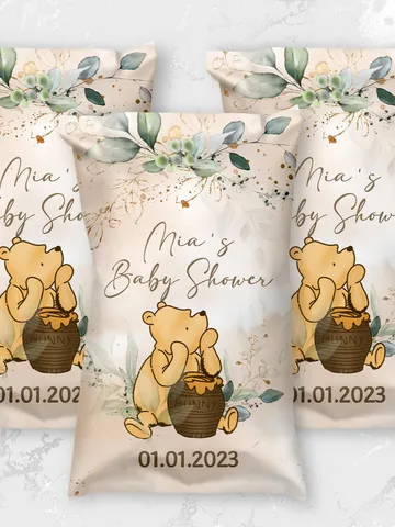 Editable Chips Bag Label Birthday Party; Winnie the Pooh Baby Shower; Printable Chips Bag Potato Label; Winnie Pooh Party Decoration; WP4 $10.45
