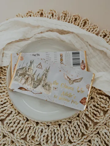 Editable Chocolate Bar Wrap Label Birthday Party; Magic School 1st Birthday; Printable Chocolate Bar Wrapper; Magical Party Decoration; W8 $10.45