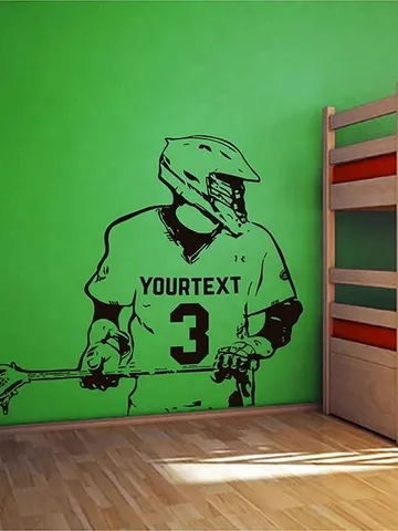 Personalized Lacrosse Wall Decal Custom Number Name Sport Sticker ik3805 $23.99