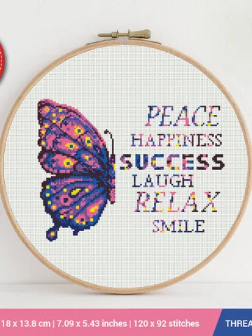 Butterfly Cross stitch pattern | Embroidery Pattern | Instant Download | Embroidery Designs $5.49
