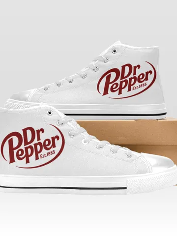 DR Pepper Shoes, High-Top Sneakers, Handmade Footwear $59.97